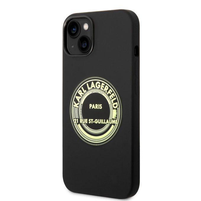 iPhone 14 PLUS juoda KARL LAGERFELD nugarėlė KLHCP14MSRSGRCK