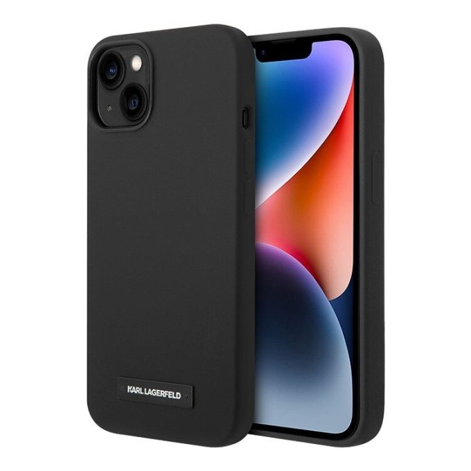 iPhone 14 PLUS juoda Magsafe KARL LAGERFELD nugarėlė KLHMP14MSLMP1K