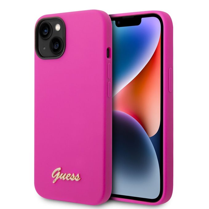 iPhone 14 PLUS neo rožinė GUESS nugarėlė GUHCP14MSLSMF