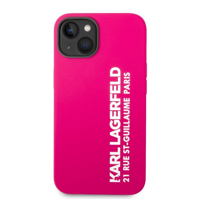 iPhone 14 PLUS neo rožinė KARL LAGERFELD nugarėlė KLHCP14MSRSGVTF