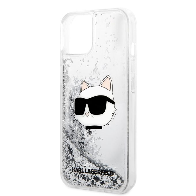 iPhone 14 PLUS silver NFT Liquid Glitter KARL LAGERFELD nugarėlė