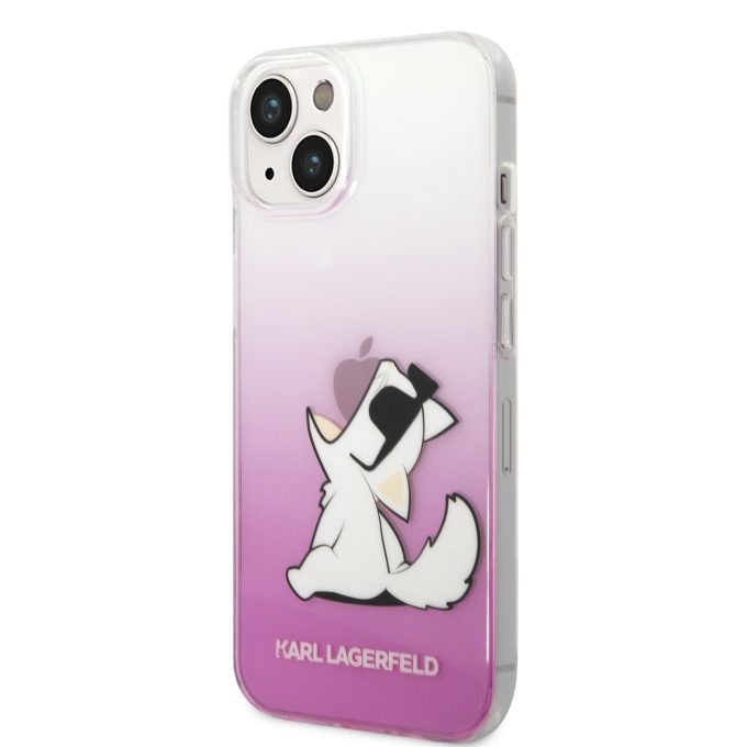 iPhone 14 PLUS skaidri-rožinė KARL LAGERFELD nugarėlė KLHCP14MCFNRCPI