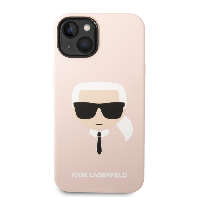 iPhone 14 PLUS šviesiai rožinė KARL LAGERFELD nugarėlė KLHCP14MSLKHLP
