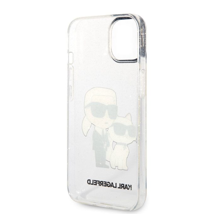 iPhone 14 PLUS transparent NFT IML Glitter KARL LAGERFELD nugarėlė