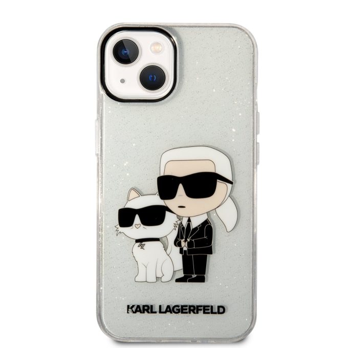 iPhone 14 PLUS transparent NFT IML Glitter KARL LAGERFELD nugarėlė