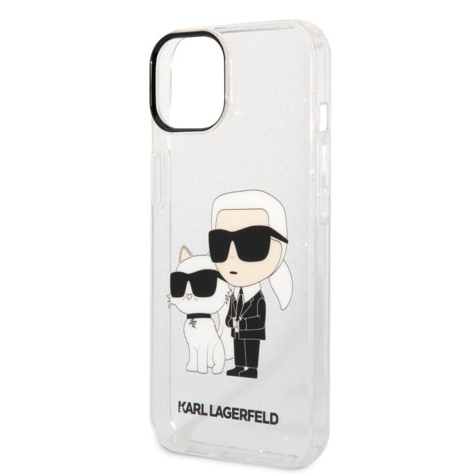 iPhone 14 PLUS transparent NFT IML Glitter KARL LAGERFELD nugarėlė