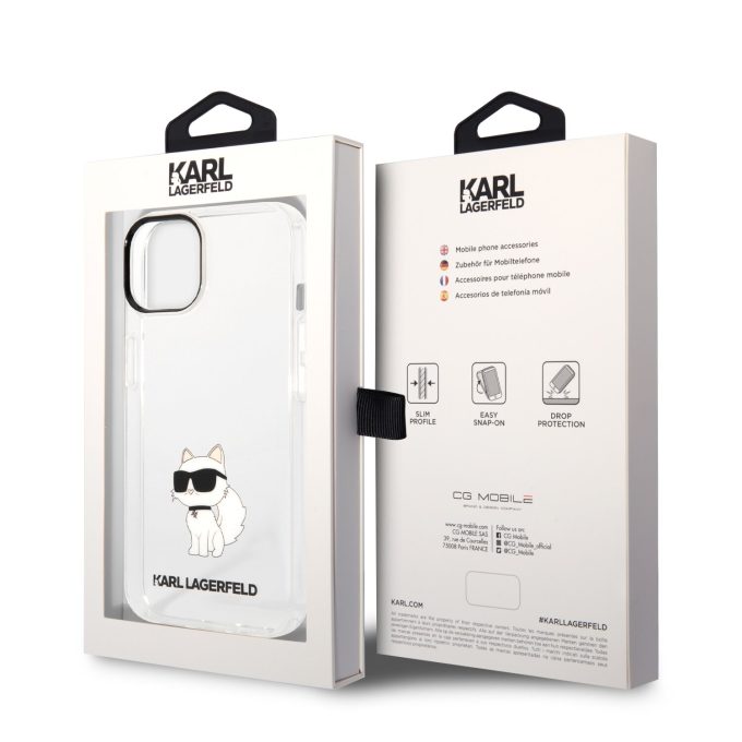 iPhone 14 PLUS transparent NFT IML KARL LAGERFELD nugarėlė
