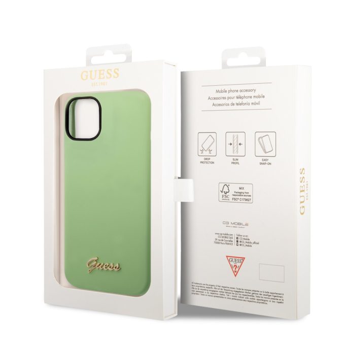 iPhone 14 PLUS žalia GUESS nugarėlė GUHCP14MSLSMN