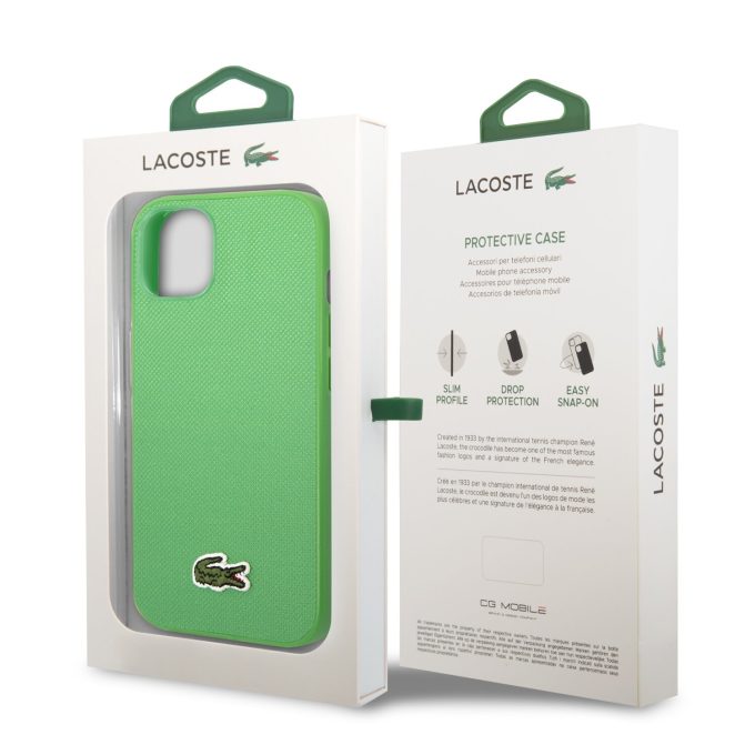 iPhone 14 PLUS žalia LACOSTE nugarėlė LCHCP14MPVCN