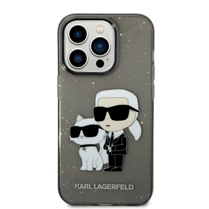 iPhone 14 PRO black NFT IML Glitter KARL LAGERFELD nugarėlė