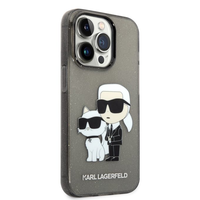 iPhone 14 PRO black NFT IML Glitter KARL LAGERFELD nugarėlė