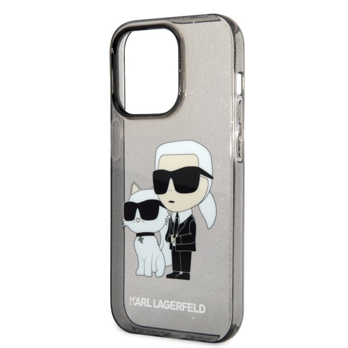 iPhone 14 PRO black NFT IML Glitter KARL LAGERFELD nugarėlė