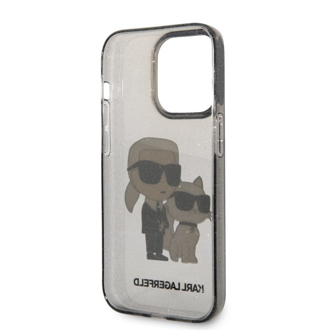 iPhone 14 PRO black NFT IML Glitter KARL LAGERFELD nugarėlė