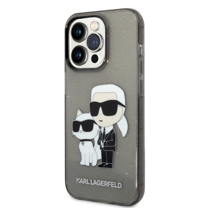iPhone 14 PRO black NFT IML Glitter KARL LAGERFELD nugarėlė