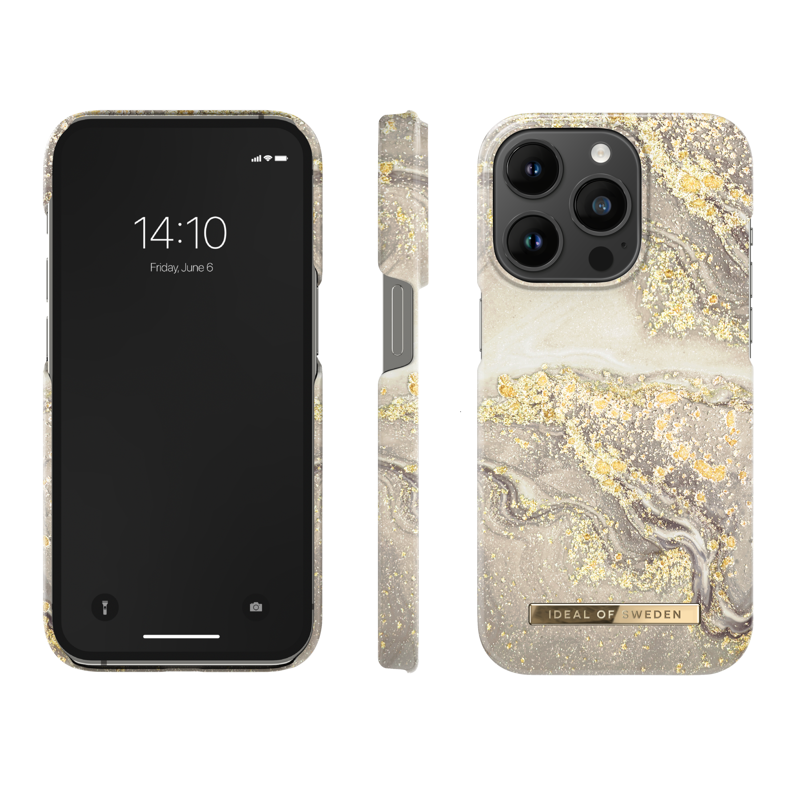 iPhone 14 PRO iDeal Of Sweden nugarėlė Sparkle Greige Marble - Image 2