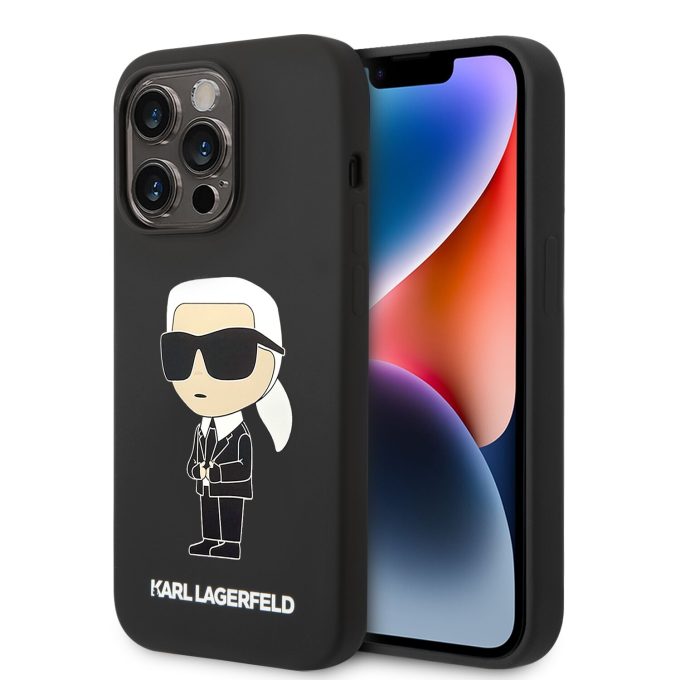 iPhone 14 PRO MAX black NFT Liquid Silicone KARL LAGERFELD nugarėlė