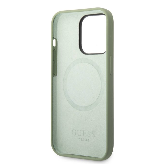 iPhone 14 PRO MAX chaki spalvos Magsafe GUESS nugarėlė GUHMP14XSBPLA