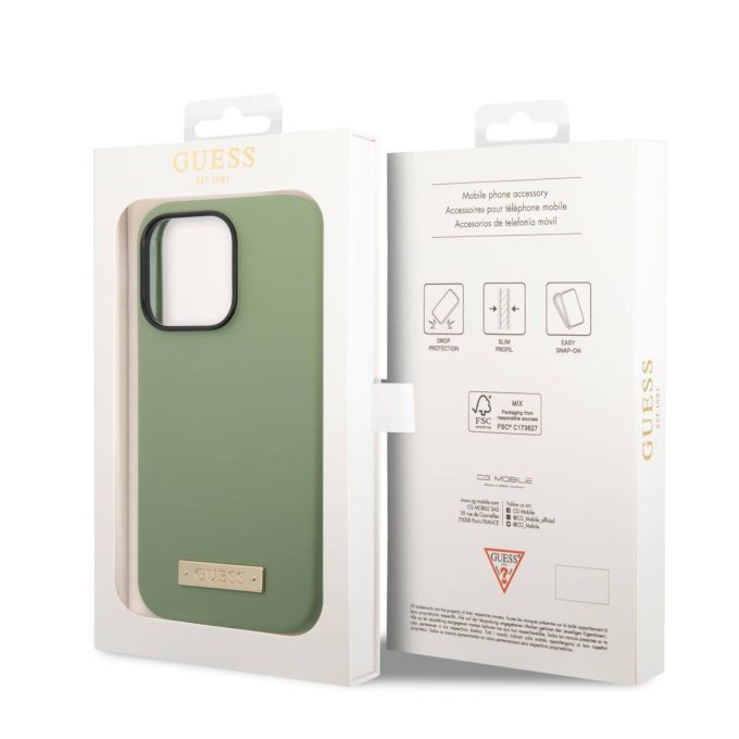 iPhone 14 PRO MAX chaki spalvos Magsafe GUESS nugarėlė GUHMP14XSBPLA