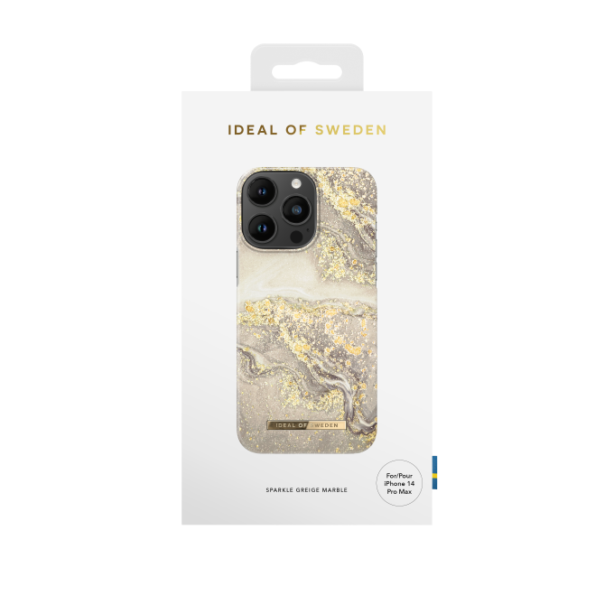 iPhone 14 PRO MAX iDeal Of Sweden nugarėlė Sparkle Greige Marble