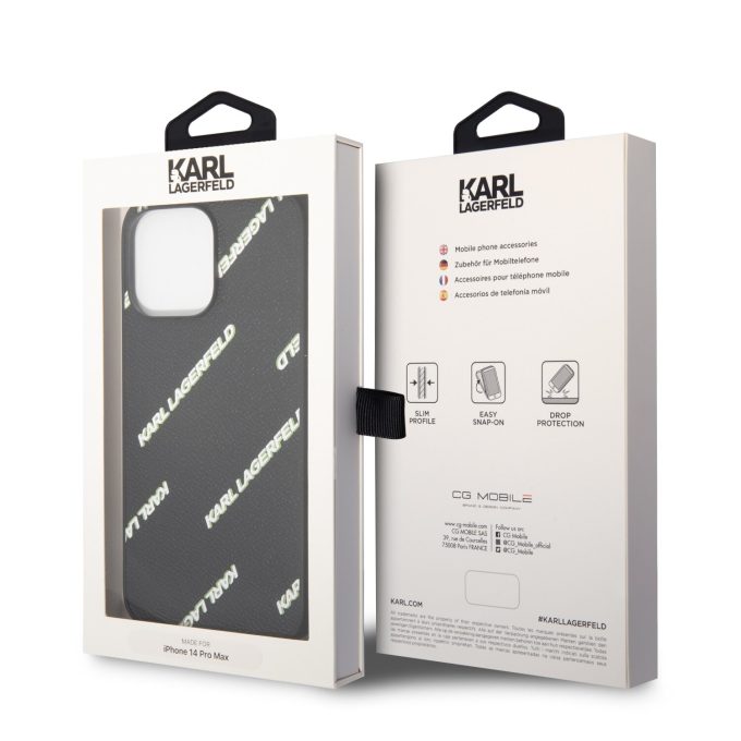 iPhone 14 PRO MAX juoda KARL LAGERFELD nugarėlė KLHCP14XPGMLKFK