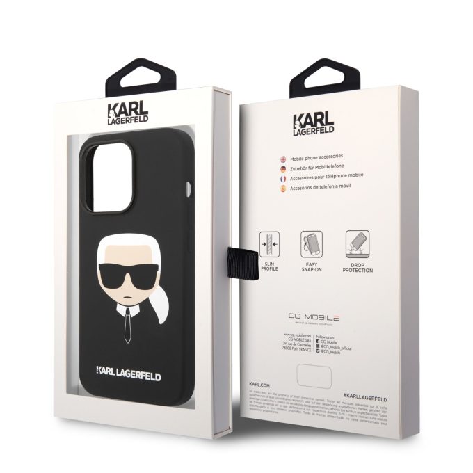 iPhone 14 PRO MAX juoda KARL LAGERFELD nugarėlė KLHCP14XSLKHBK