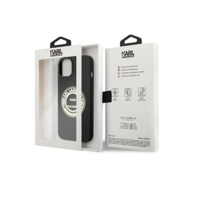 iPhone 14 PRO MAX juoda KARL LAGERFELD nugarėlė KLHCP14XSRSGRCK