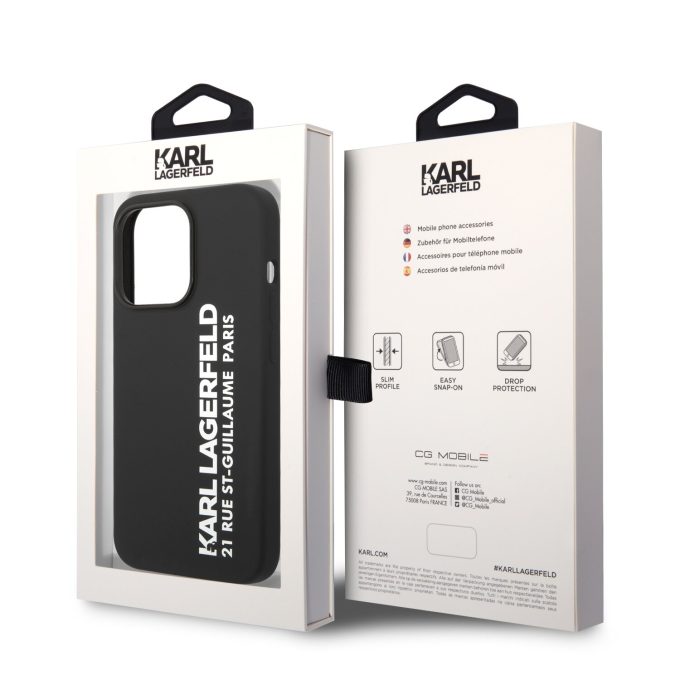 iPhone 14 PRO MAX juoda KARL LAGERFELD nugarėlė KLHCP14XSRSGVTK
