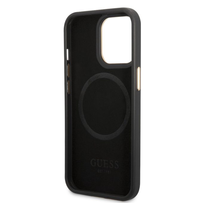 iPhone 14 PRO MAX juoda Magsafe GUESS nugarėlė GUHMP14XSAPSTK