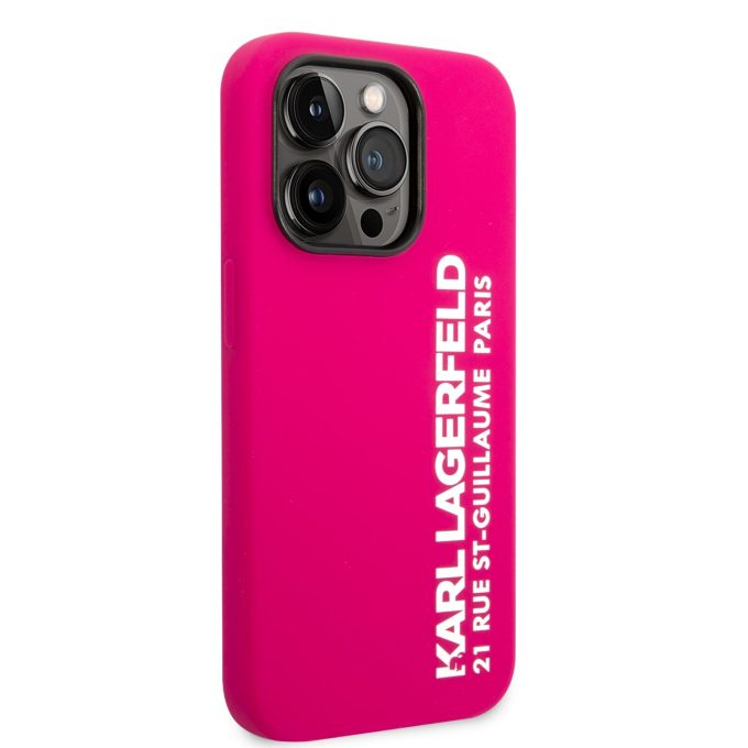 iPhone 14 PRO MAX neo rožinė KARL LAGERFELD nugarėlė KLHCP14XSRSGVTF