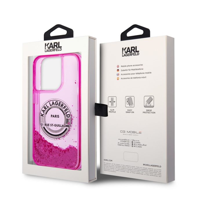iPhone 14 PRO MAX neo rožinė water KARL LAGERFELD nugarėlė KLHCP14XLCRSGRF