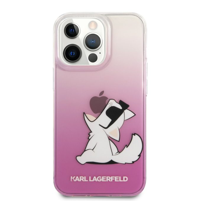 iPhone 14 PRO MAX skaidri-rožinė KARL LAGERFELD nugarėlė KLHCP14XCFNRCPI