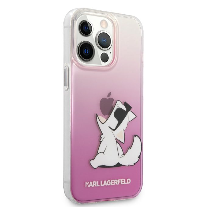 iPhone 14 PRO MAX skaidri-rožinė KARL LAGERFELD nugarėlė KLHCP14XCFNRCPI