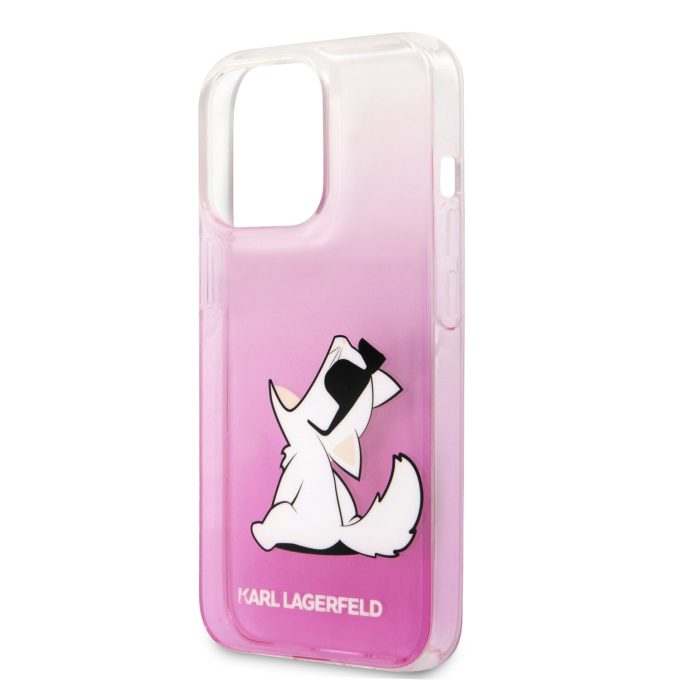 iPhone 14 PRO MAX skaidri-rožinė KARL LAGERFELD nugarėlė KLHCP14XCFNRCPI