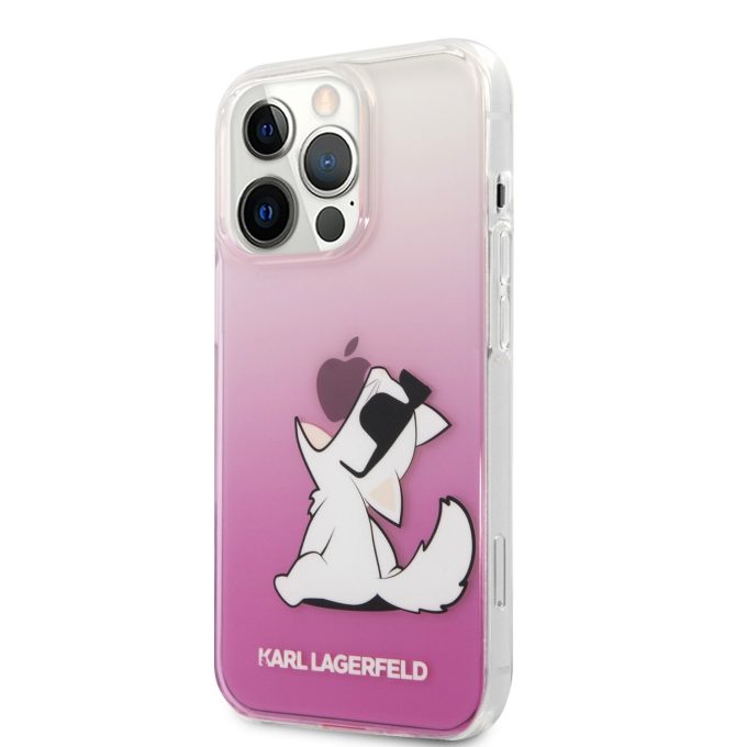 iPhone 14 PRO MAX skaidri-rožinė KARL LAGERFELD nugarėlė KLHCP14XCFNRCPI