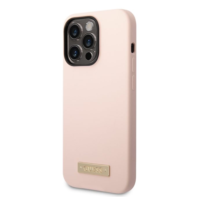 iPhone 14 PRO MAX šviesiai rožinė Magsafe GUESS nugarėlė GUHMP14XSBPLP