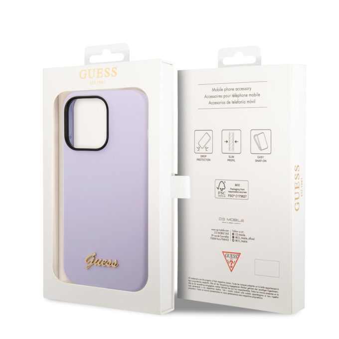 iPhone 14 PRO MAX violetinė GUESS nugarėlė GUHCP14XSLSMU