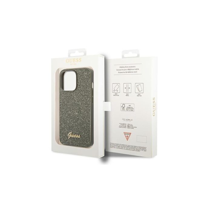 iPhone 14 PRO MAX žalia glitter GUESS nugarėlė GUHCP14XHGGSHN