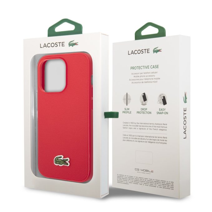 iPhone 14 PRO raudona LACOSTE nugarėlė LCHCP14LPVCR