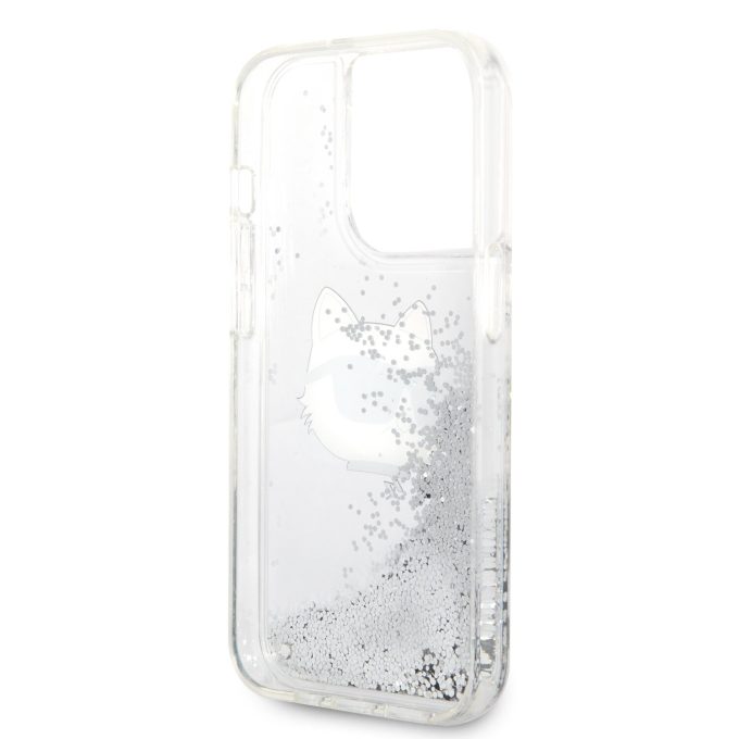 iPhone 14 PRO silver NFT Liquid Glitter KARL LAGERFELD nugarėlė