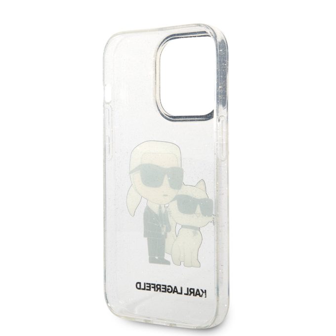 iPhone 14 PRO transparent NFT IML Glitter KARL LAGERFELD nugarėlė
