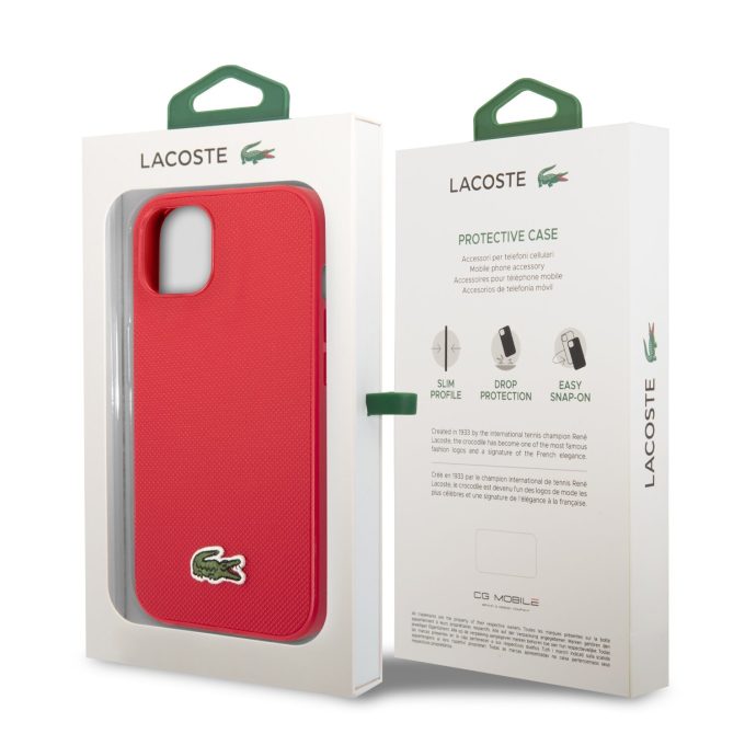 iPhone 14 / 13 raudona LACOSTE nugarėlė LCHCP14SPVCR