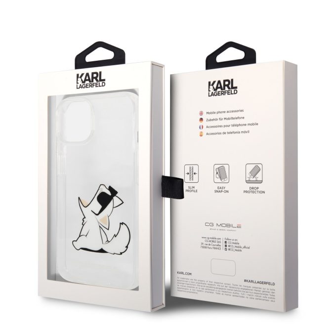 iPhone 14/13 skaidri KARL LAGERFELD nugarėlė KLHCP14SCFNRC