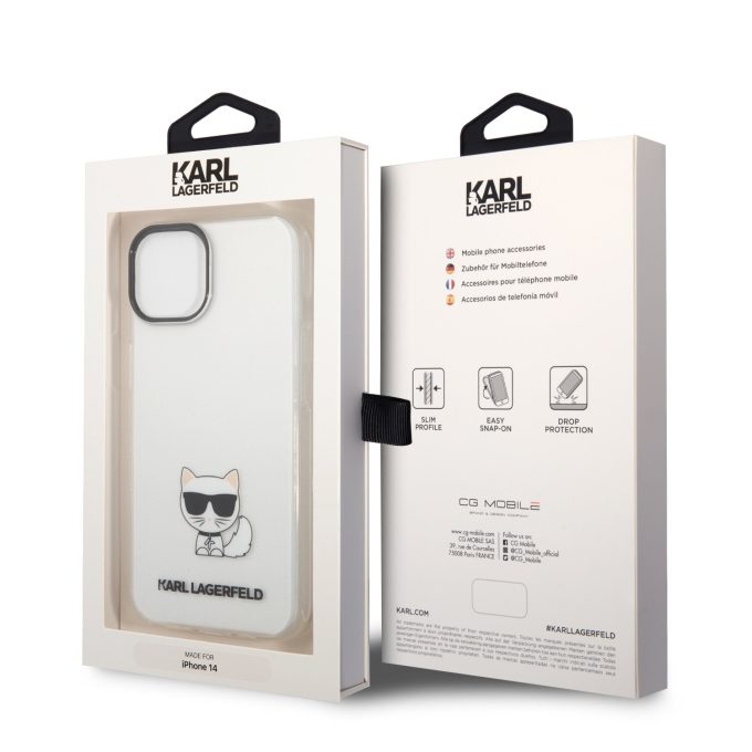 iPhone 14/13 skaidri KARL LAGERFELD nugarėlė KLHCP14SCTTR