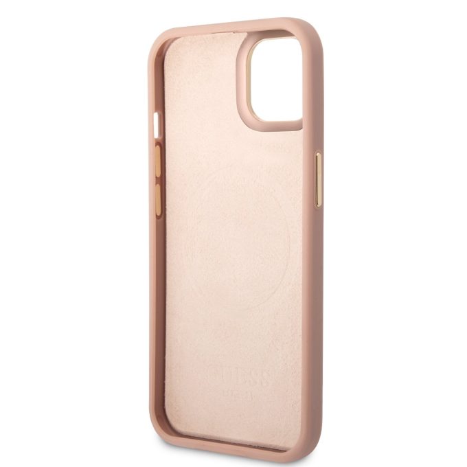 iPhone 14/13 šv. rožinė Magsafe GUESS nugarėlė GUHMP14SSAPSTP