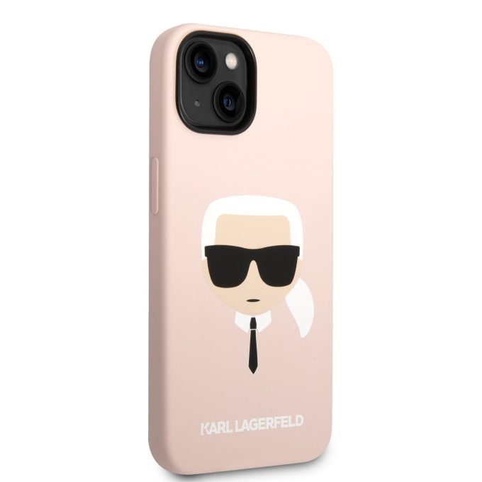 iPhone 14/13 šviesiai rožinė KARL LAGERFELD nugarėlė KLHCP14SSLKHLP