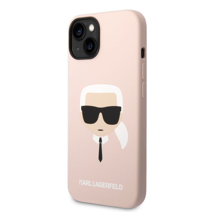 iPhone 14/13 šviesiai rožinė KARL LAGERFELD nugarėlė KLHCP14SSLKHLP