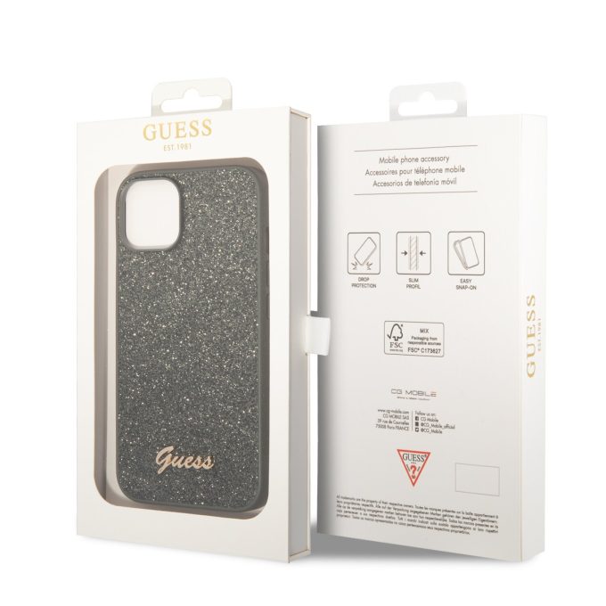 iPhone 14/13 žalia glitter GUESS nugarėlė GUHCP14SHGGSHN