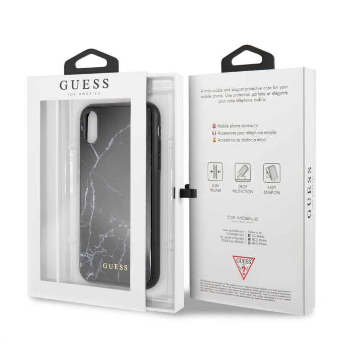 iPhone XR juoda GUESS nugarėlė GUHCI61HYMABK