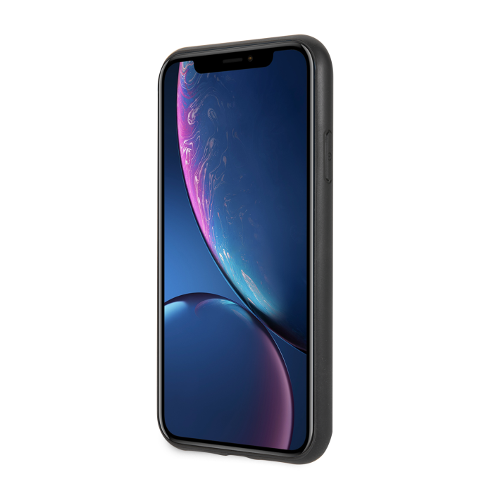 iPhone XR juoda GUESS nugarėlė GUHCI61HYMABK