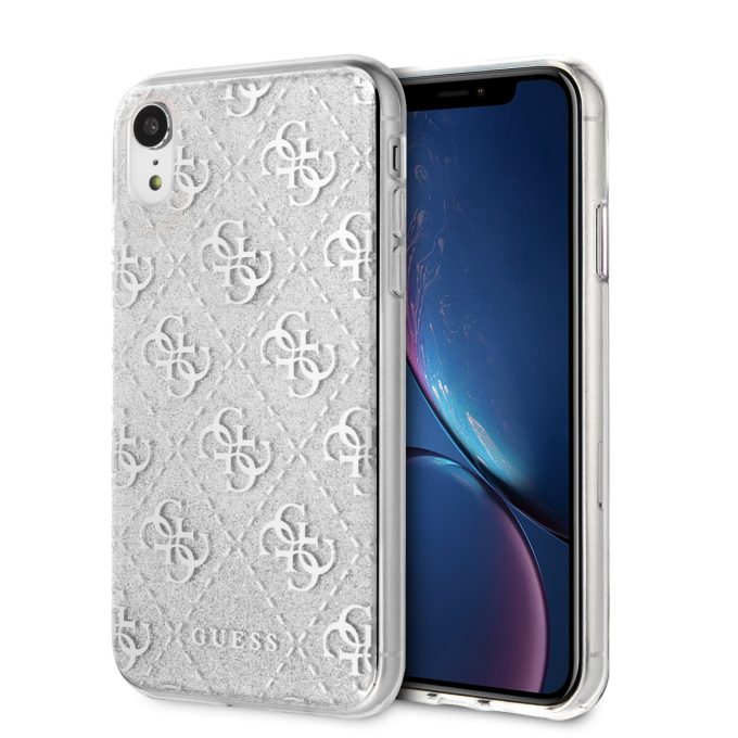 iPhone XR sidabro spalvos GUESS nugarėlė GUHCI61PCU4GLSI